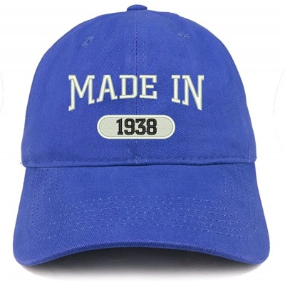 Baseball Caps Made in 1938 Embroidered 82nd Birthday Brushed Cotton Cap - Royal - C918C90ZHM3 $18.73