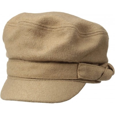 Newsboy Caps Women's Brown Wool Blend Cabbie - Camel - CC11KYOJDRZ $23.66