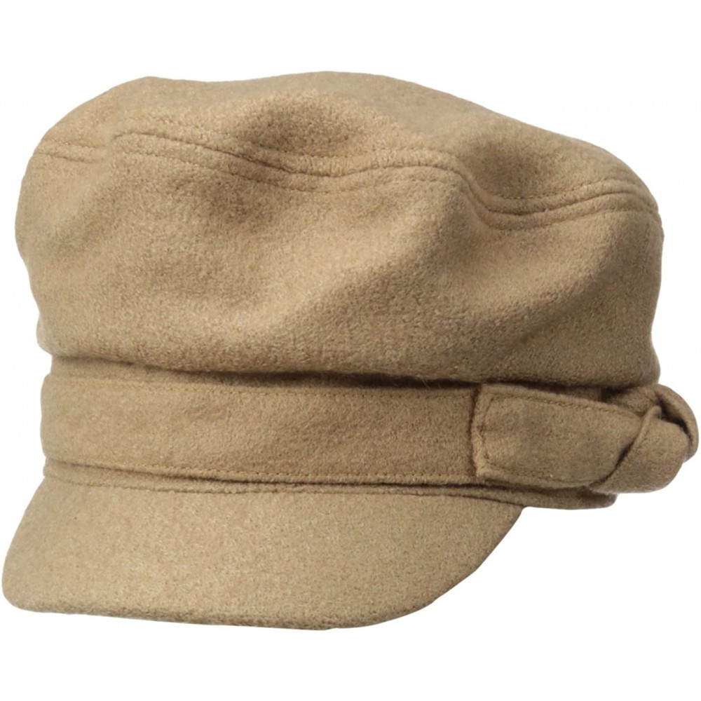 Newsboy Caps Women's Brown Wool Blend Cabbie - Camel - CC11KYOJDRZ $23.66