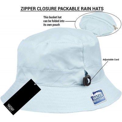 Rain Hats Adjustable Waterproof Bucket Rain Hat in Nylon- Easy to fold CL3056 - Cl3056indigo Blue - CZ18IRWZORO $12.56