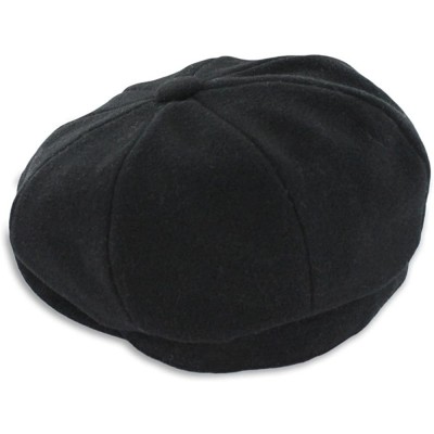 Newsboy Caps Belfry Newsboy Gatsby Men's Women's Soft Tweed Wool Cap - Black - C7125KRCQOR $32.91