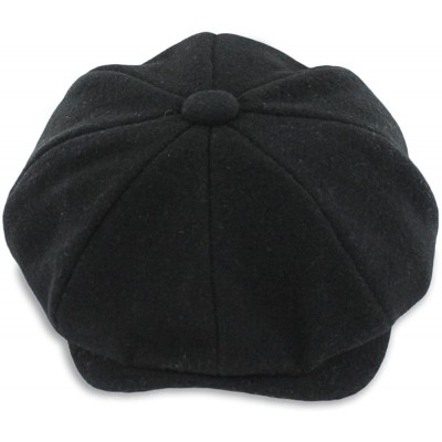 Newsboy Caps Belfry Newsboy Gatsby Men's Women's Soft Tweed Wool Cap - Black - C7125KRCQOR $32.91