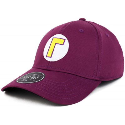 Baseball Caps Officially Licensed Super Mario Bros Logo Embroidered Flex Fitted Cap - Purple - CN18S3DWD6E $31.77