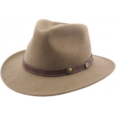Fedoras Classic Traveller II Wool Felt Fedora Hat Packable Water Repellent - Camel - C711CRAO021 $35.71