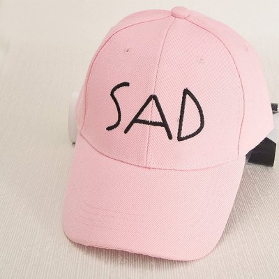 Baseball Caps Women's Iron Ring Pin Retro Baseball Cap Trucker Hat - Letter Pink - C7186NZ8UWH $13.32