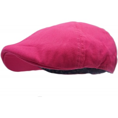 Newsboy Caps Men's Cotton Vibrant Colored Newsboy Cap - Pink - C8189HE6NIK $9.69