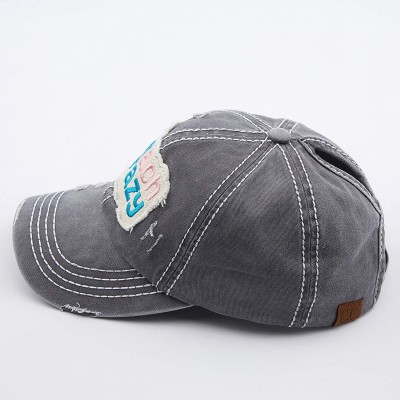 Baseball Caps Exclusives Hatsandscarf Washed Distressed Cotton Denim Ponytail Hat Adjustable Baseball Cap (BT-761) - C218RK2U...