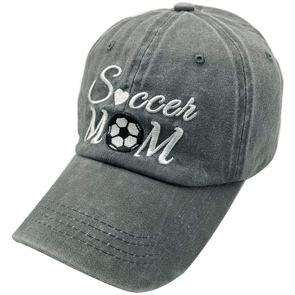 Baseball Caps Women's Embroidered Soccer Mom Adjustable Dad Hat Vintage Washed Cotton Cap - Grey - CW18UELI4A9 $12.95