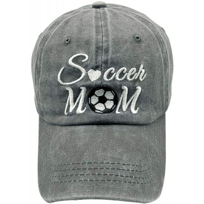 Baseball Caps Women's Embroidered Soccer Mom Adjustable Dad Hat Vintage Washed Cotton Cap - Grey - CW18UELI4A9 $12.95