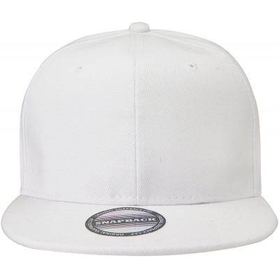 Baseball Caps Classic Snapback Hat Cap Hip Hop Style Flat Bill Blank Solid Color Adjustable Size - 2pcs White & White - CJ195...