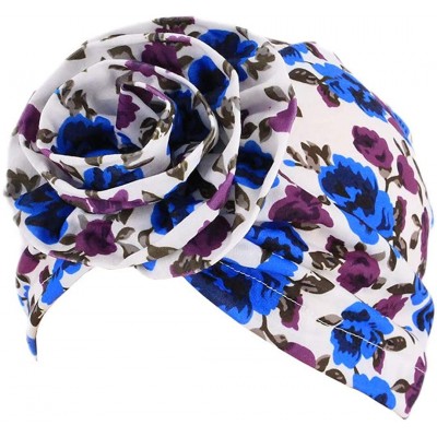 Skullies & Beanies Women Pleated Twist Turban African Printing India Chemo Cap Hairwrap Headwear - Blue&purple - C018U7G89ZY ...