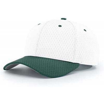 Baseball Caps 414 Pro Mesh Adjustable Blank Baseball Cap Fit Hat - White/Dark Green - CU1873ZNLHD $18.12