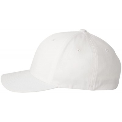 Baseball Caps Brushed Cotton Twill Mid Profile Velcro Cap - White - CO11H6C2YNN $11.78