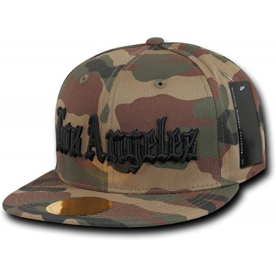 Baseball Caps Camo Old English Embroidered Flat Bill Snapback Cotton Cap - Black/La - CO12F0NUHC9 $21.11