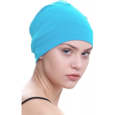 Baseball Caps Unisex Bamboo Sleep Caps for Cancer- Hair Loss - Chemo Caps - Maya Blue - C418L0Z6CTM $8.62