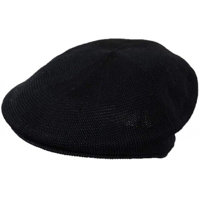 Newsboy Caps Mens Black Knitted Golf Gatsby Ascot Newsboy Cap - CP11JDO8N7X $8.54