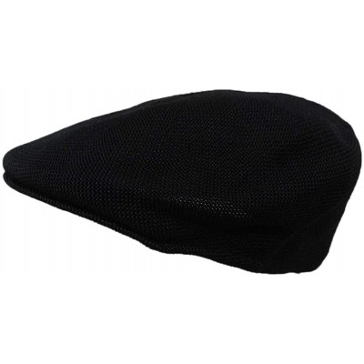 Newsboy Caps Mens Black Knitted Golf Gatsby Ascot Newsboy Cap - CP11JDO8N7X $8.54