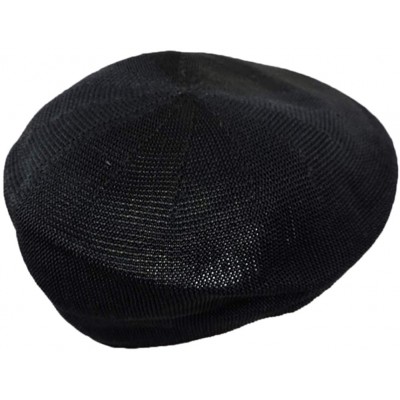 Newsboy Caps Mens Black Knitted Golf Gatsby Ascot Newsboy Cap - CP11JDO8N7X $8.54