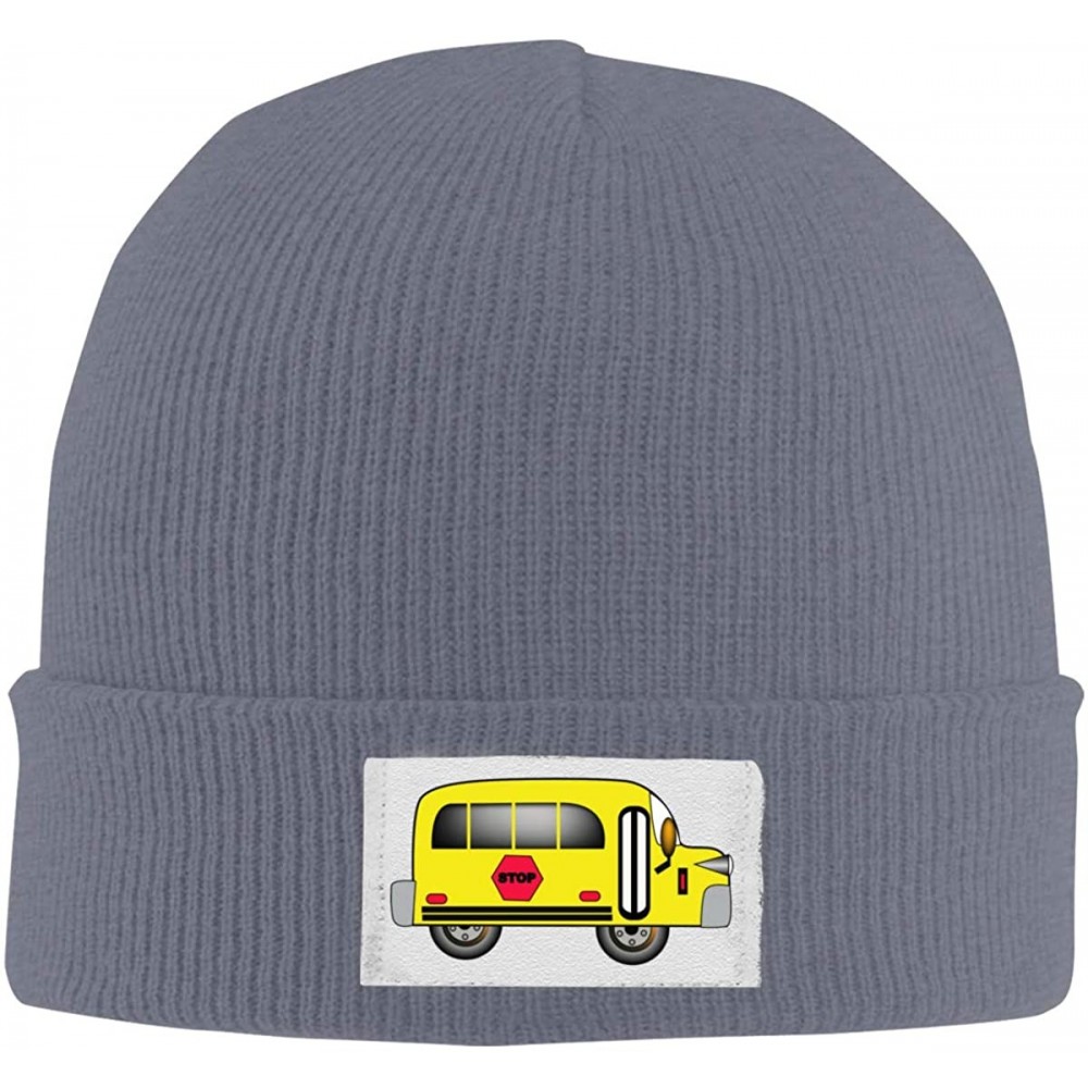 Skullies & Beanies Slouchy Hats Knitted Cap for Men Mountain Bike Race - School Bus Cartoon /Deep Heather - C51933KMU4H $14.33