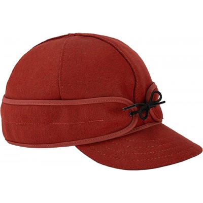 Newsboy Caps Original Kromer Cap - Winter Wool Hat with Earflap - Red - C2115C4NCGP $35.53