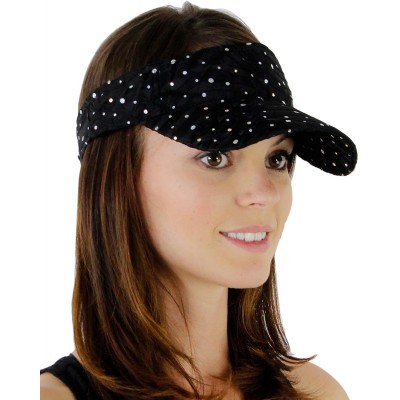 Visors Women's Glitter Sequin Visor Hat - Black - C3118Q5G1YH $27.11