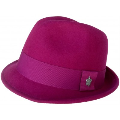 Fedoras Christys Crown Basix Wool Felt Fedora Crease Top Hat - Fuchsia - CL118WHYET3 $51.88