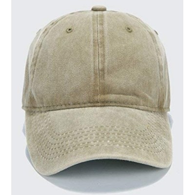 Baseball Caps Men Women Plain Cotton Adjustable Washed Twill Low Profile Baseball Cap Hat(A1008) - Grey and Khaki - C218S8LRE...