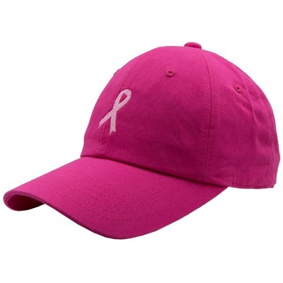Baseball Caps Pink Ribbon Dad Hat - Hot Pink - C0188AI53XW $22.98