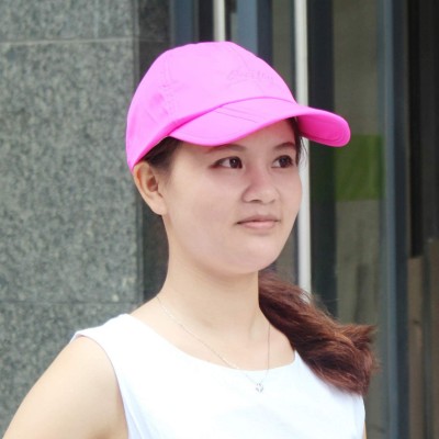 Baseball Caps Foldable Baseball Cap Summer Running Cap for Men and Women Gift Hat Storage Bag - Rose - CH18N7XO6GM $14.02