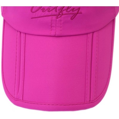 Baseball Caps Foldable Baseball Cap Summer Running Cap for Men and Women Gift Hat Storage Bag - Rose - CH18N7XO6GM $14.02