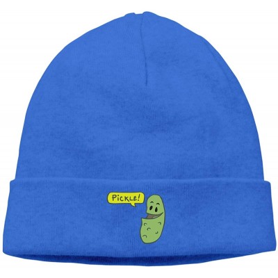 Skullies & Beanies Hip-Hop Knitted Hat for Mens Womens Pickle Unisex Cuffed Plain Skull Knit Hat Cap Head Cap - Blue - C918L3...