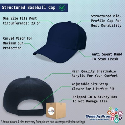 Baseball Caps Custom Baseball Cap Pink Flamingos Embroidery Acrylic Dad Hats for Men & Women - Navy - CI18SDY4QZH $19.68