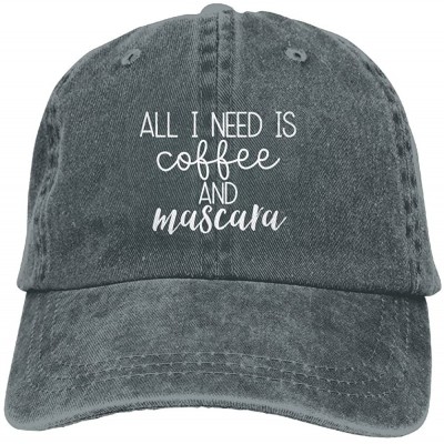 Sun Hats All I Need is Coffee and Mascara 1 Classic Baseball Cap Unisex Adult Cowboy Hats - Asphalt - C818078DOMW $29.76