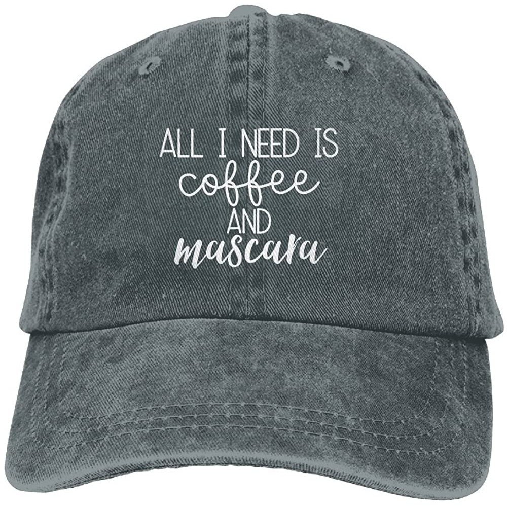 Sun Hats All I Need is Coffee and Mascara 1 Classic Baseball Cap Unisex Adult Cowboy Hats - Asphalt - C818078DOMW $14.53