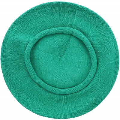 Berets Beret for Women 100% Cotton Solid - Green - CO18QSE6TCH $17.74