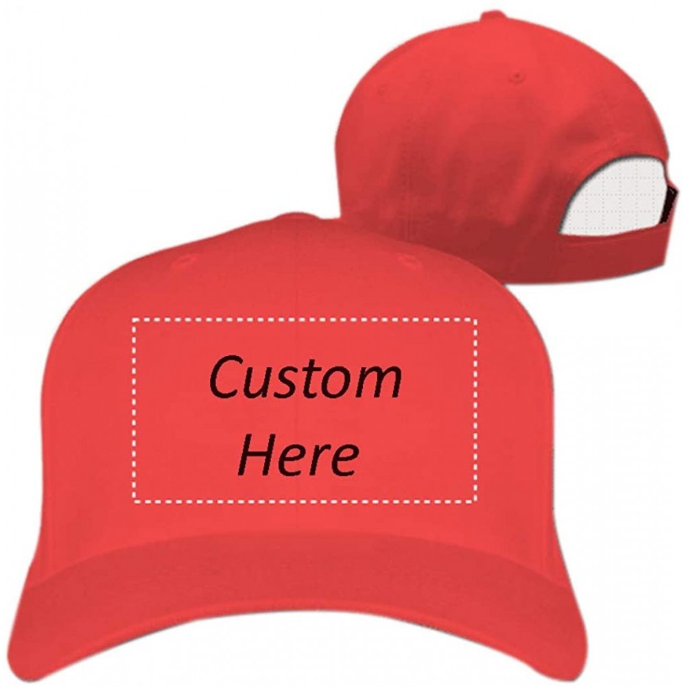 Baseball Caps Customize Your Own Design Text Photos Logo Adjustable Hat Hiphop Hat Baseball Cap - Red - C118L858CQI $12.90