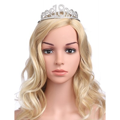 Headbands Birthday Rhinestone Princess Silver 21st - Silver-18th - C918324RKRX $15.42