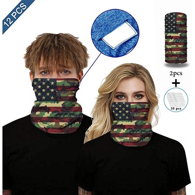 Balaclavas 2 Pcs Balaclavas Scarf Bandanas with 10 Pcs Safety Carbon Filters- Multi-Purpose Face Cover for Men Women - CL1980...