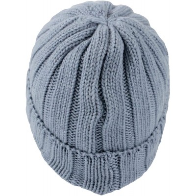 Skullies & Beanies Winter Ribbed Visor Knit Beanie Hat Warm Skully Baseball Cap SLQ1231 - Skyblue - CL18ZA4LK26 $23.53