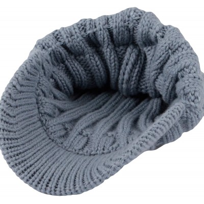 Skullies & Beanies Winter Ribbed Visor Knit Beanie Hat Warm Skully Baseball Cap SLQ1231 - Skyblue - CL18ZA4LK26 $23.53