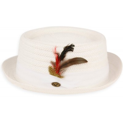 Fedoras Runing Big Size Classic Fedora Up-Brim Cuban Style Fedora Hat - White - C212F9D5NSN $12.79