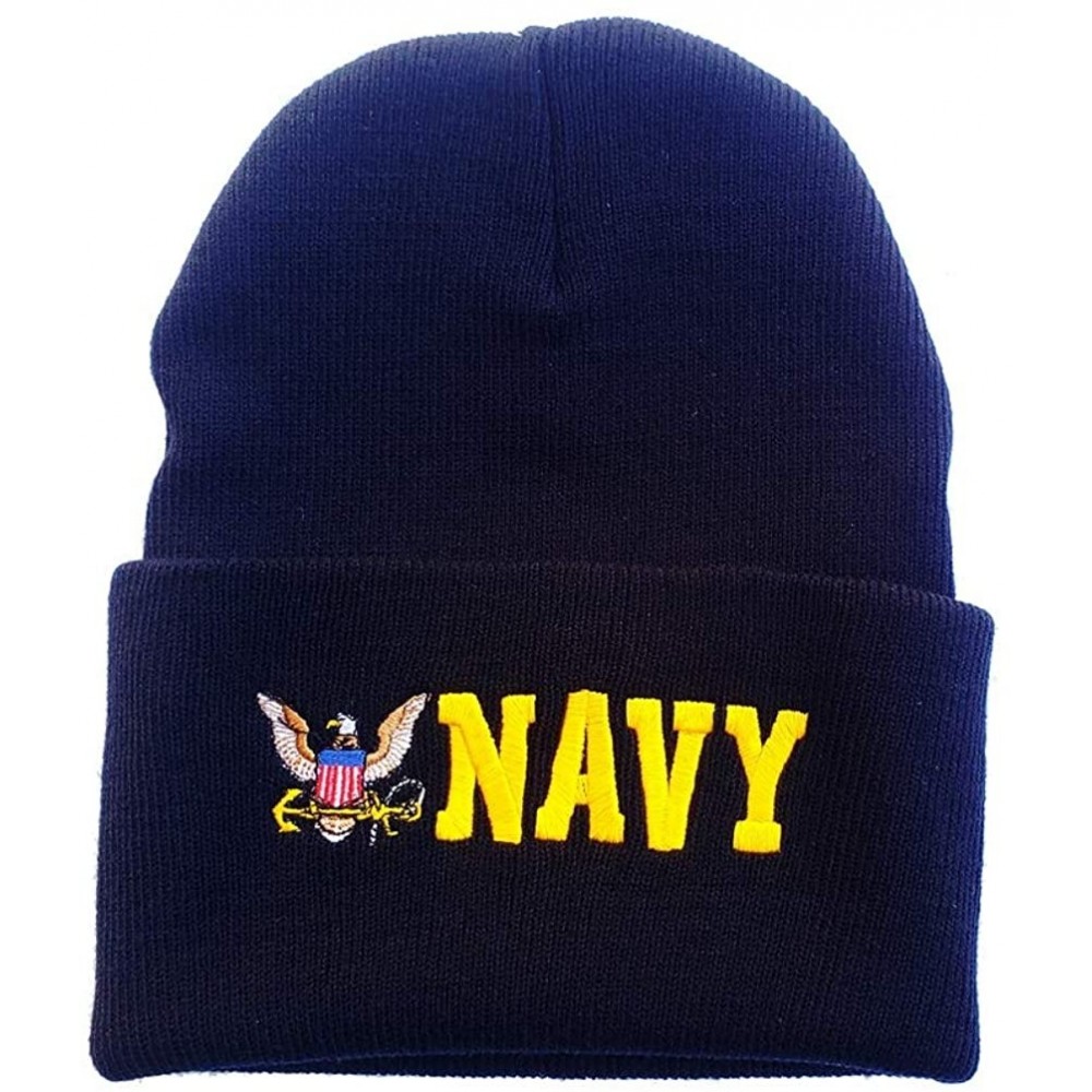 Skullies & Beanies Black United States Navy Cuffed Beanie Hat Cap Toboggan New Gift Military WCAP011 - CB18KZT6SGS $20.58