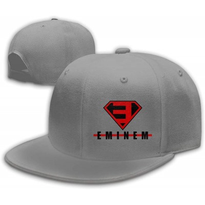 Baseball Caps Unisex Eminem Baseball Cap Flat Bill Hip Hop Hats Adjustable Snapback - Gray - C018YY6AMG5 $19.10