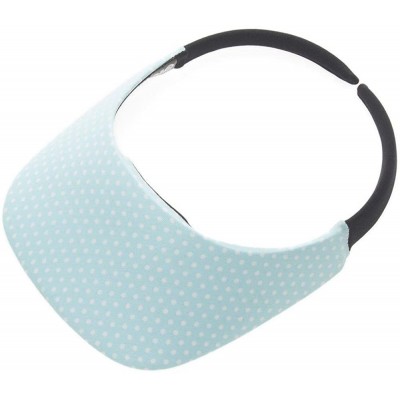 Visors Original Size Print Sport Sun Visor - White Dot on Aqua - CK12E3BET9B $13.44