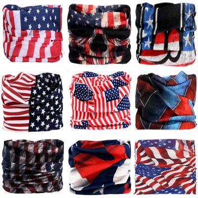 Balaclavas Headwear Headband Bandana Neck Gaiter - Headwrap Balaclava Facemask Seamless for Outdoor - 9pcs-set-american Flag ...