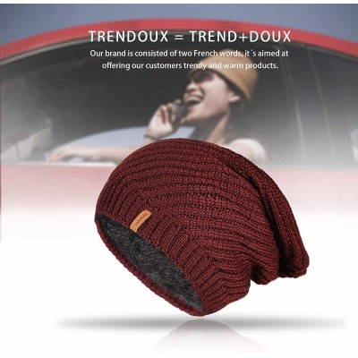 Skullies & Beanies Beanie Hat Winter Warm Knit Hats Cold Weather Skull Cap for Men Women - Skull Red - CZ192A382M3 $13.78