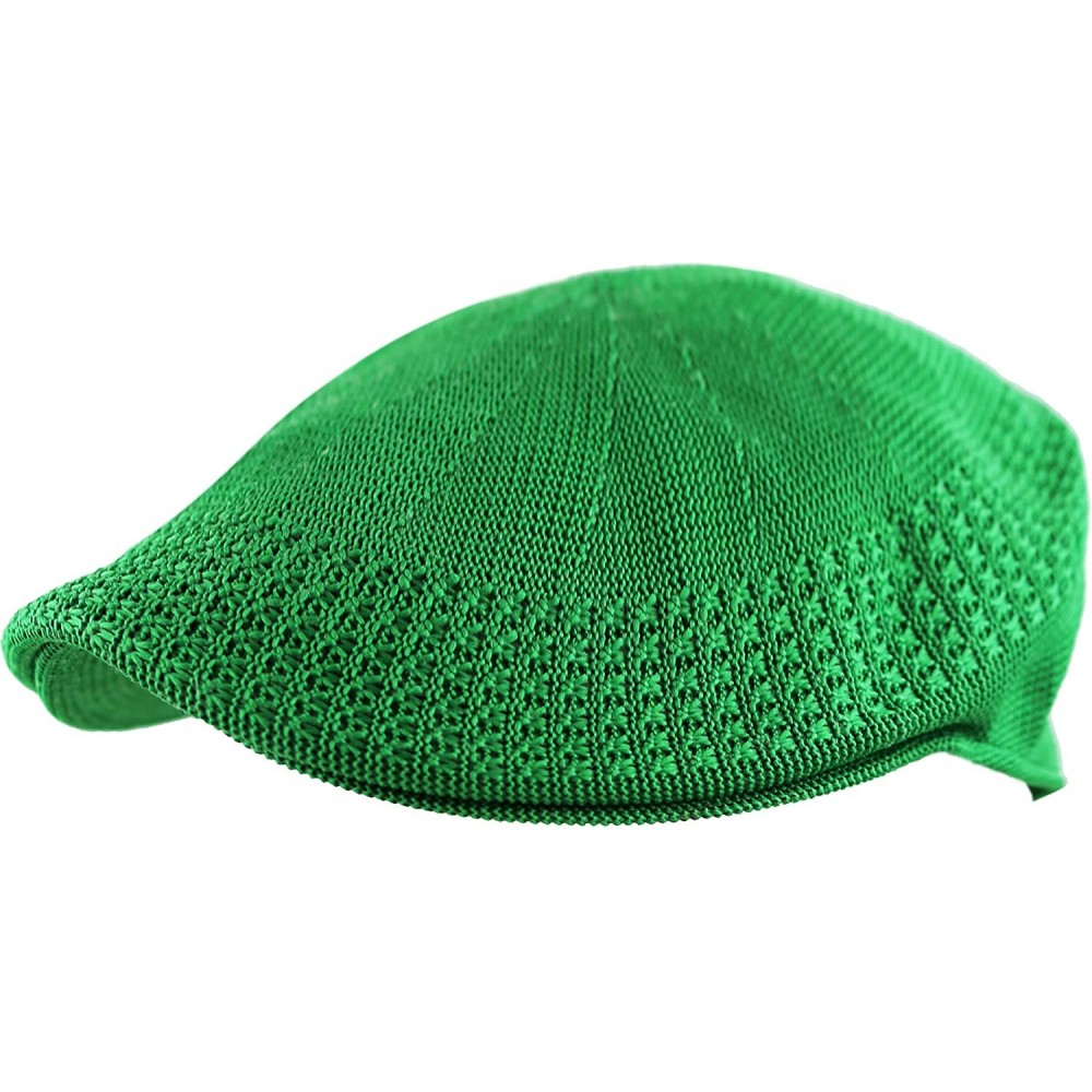 Newsboy Caps Light Weight Classic Mesh Newsboy Ivy Gatsby Cabbie Golf Hat Cap - Kelly Green - C918692GWDS $10.59