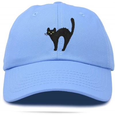 Baseball Caps Black Cat Hat Womens Halloween Baseball Cap - Light Blue - CT18Z4YL399 $10.86