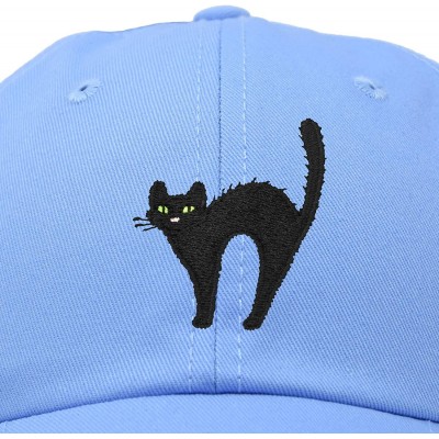 Baseball Caps Black Cat Hat Womens Halloween Baseball Cap - Light Blue - CT18Z4YL399 $10.86