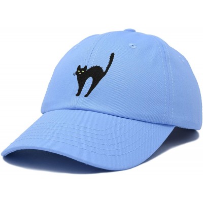 Baseball Caps Black Cat Hat Womens Halloween Baseball Cap - Light Blue - CT18Z4YL399 $10.86